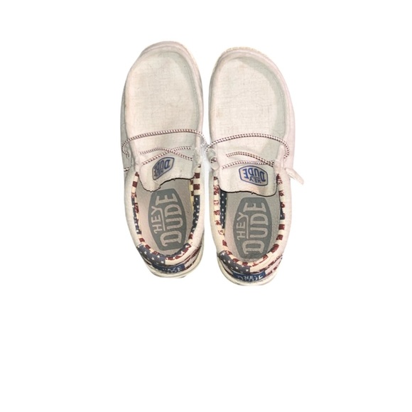 Hey Dude Casual American Flag Patriotic Loafers Women’s Size 8 - Picture 3 of 9